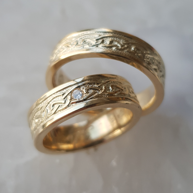 Abielusõrmused keldi mustriga